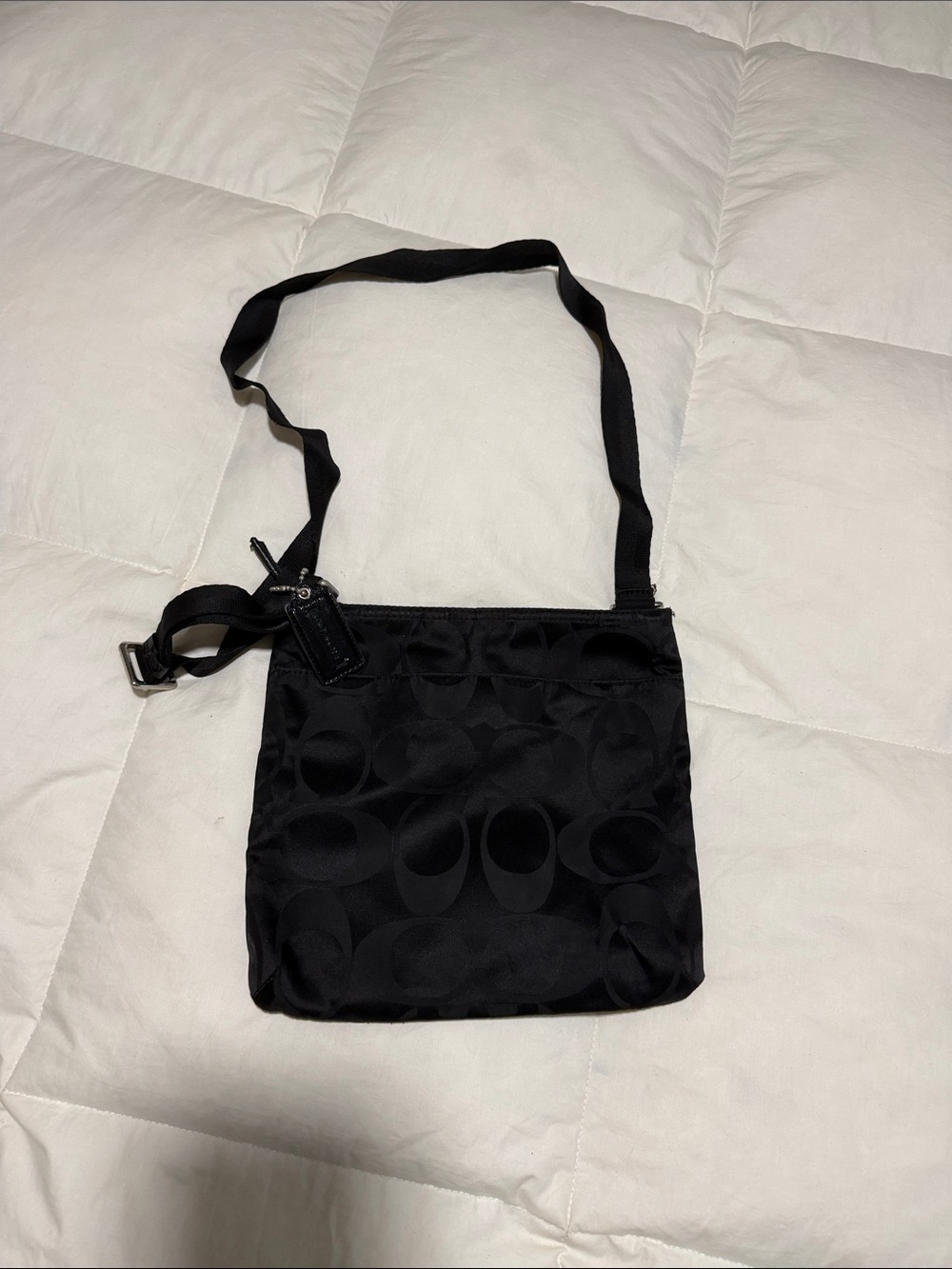 Coach Black Nylon Signature Messenger Crossbody Bag - Picture 3 of 3